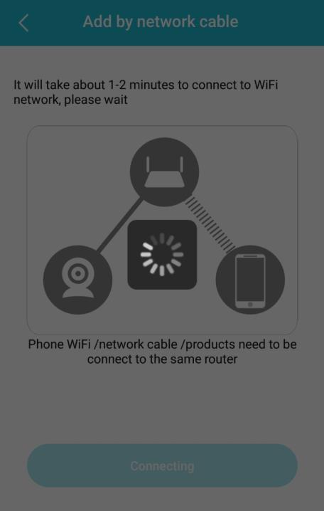 3. Přidání kamery pomocí kabelu Add by network cable Přidání pomocí kabelu je jednoduché, stačí, aby byla kamera připojena ke