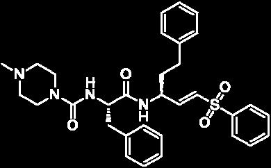 Příkladem nové účinné látky je K11777 (viz obrázek 4), inhibitor kathepsinu B1, trávicí cysteinové proteasy krevničky (9). Obrázek 4.