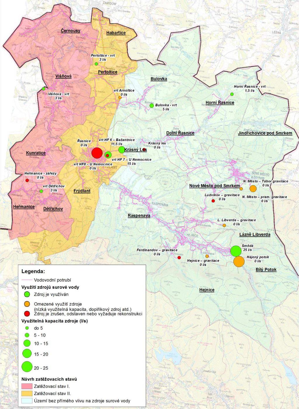 individuálních zdroj pitné vody a výpadkem zdroj místních vodovod nepipojených na oblastní vodovod.