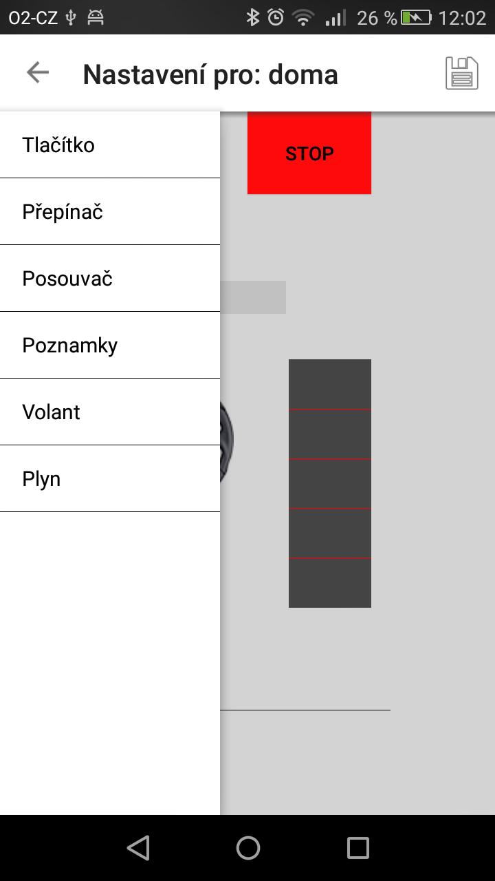 Při dlouhém stisknutí položky v seznamu je položka vybrána a pomocí drag and drop může být umístěna na místo.