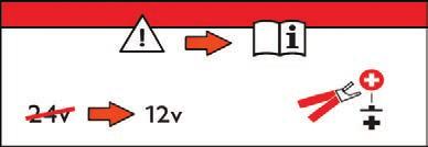 Porucha na cestě Pokud je ve voze tento štítek, je nezbytné používat pouze 12V nabíječku, jinak hrozí nevratné poškození elektrického vybavení souvisejícího se systémem Stop & Start.