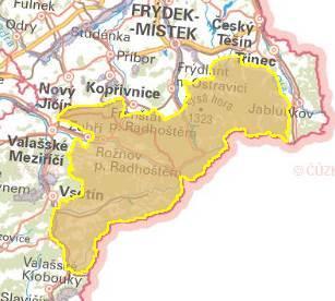 Obr. 3: Schematická mapa hranice evropsky významné lokality Beskydy (zdroj: AOPK ČR). 5.