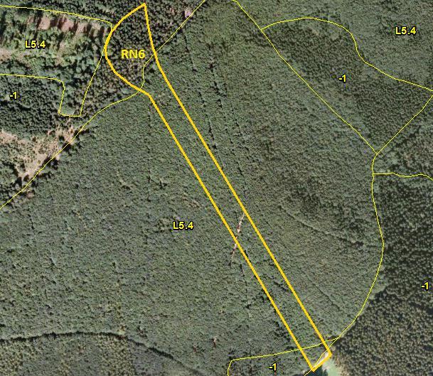 Obr. 3: Překryv plochy RN6 s vrstvou dat mapování