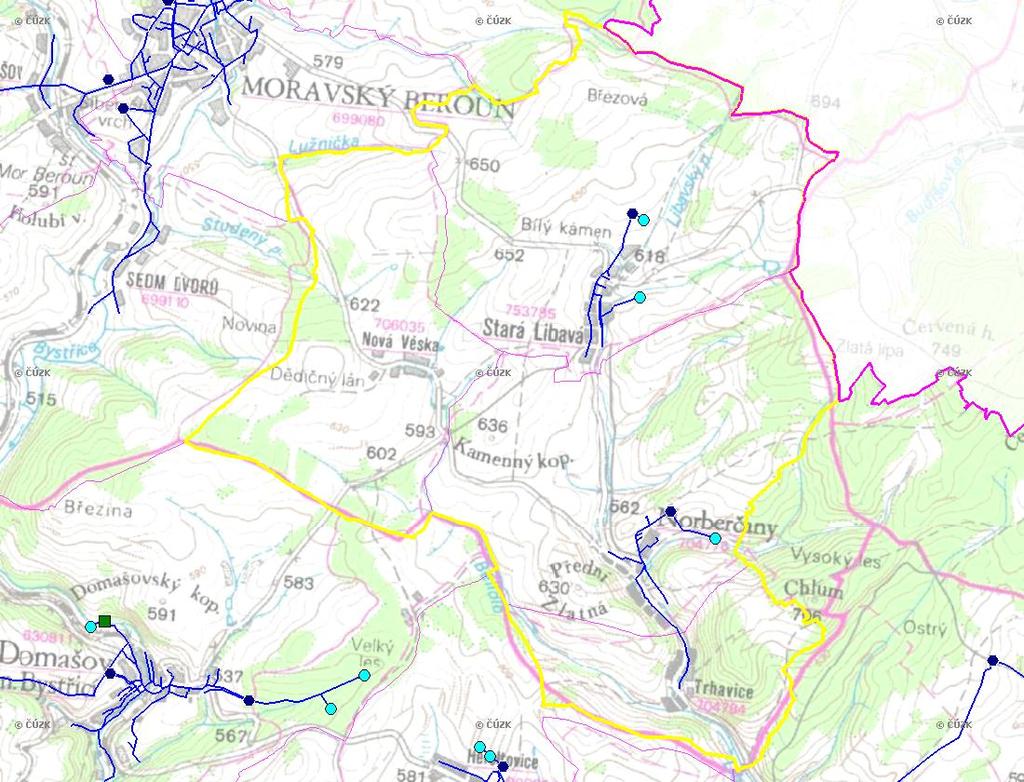 B.2 ZÁKLADNÍ INFORMACE O OBCI (části obce - ZSJ) Sídlo Stará Libavá (585 610 m n.m.) se nachází v nejjižnějším cípu bruntálského okresu, jihovýchodně od města Moravský Beroun ve vzdálenosti cca 5 km.