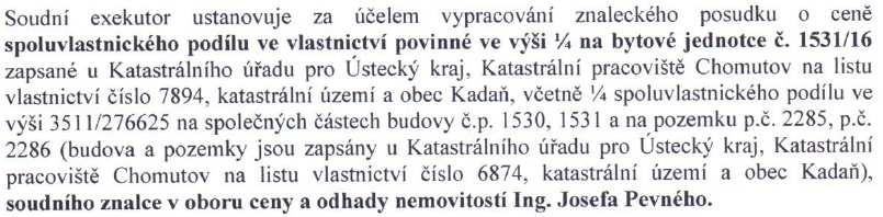 A. NÁLEZ 1. Znalecký úkol Na základě Usnesení Č.j. 55 EX 2318/11-39 