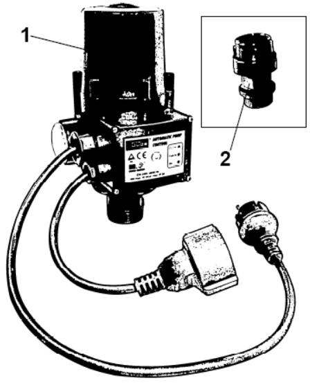 1 Přístroj Elektronický tlakový spínač s integrovanou pojistkou chodu nasucho vypne automaticky čerpadlo, pokud se spotřebič zavře, a opět zapne, pokud se spotřebič zase otevře.