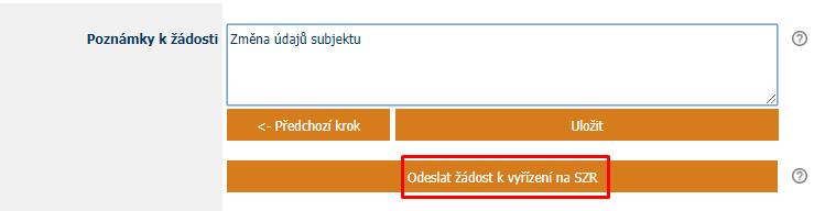 Online žádost o změnu údajů o