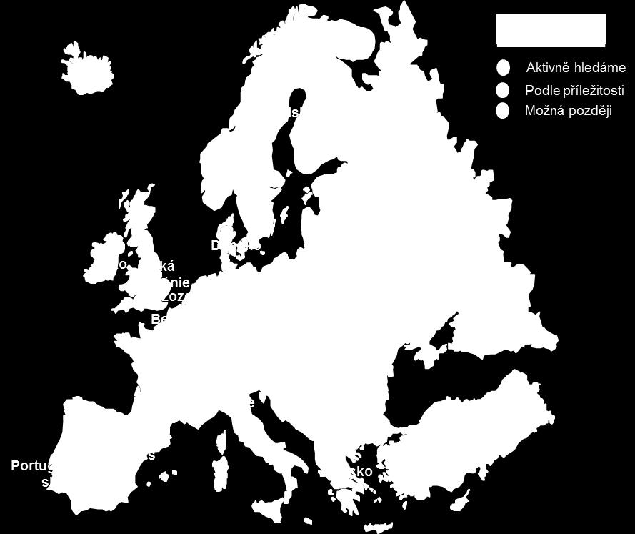 ČTYŘI ZEMĚ BYLY PRIORITIZOVÁNY PRO AKVIZICI PROJEKTŮ OZE ČEZ se zaměřuje na státy se stabilním právním prostředím; Německo, Polsko, Francie, Velká Británie, příp.