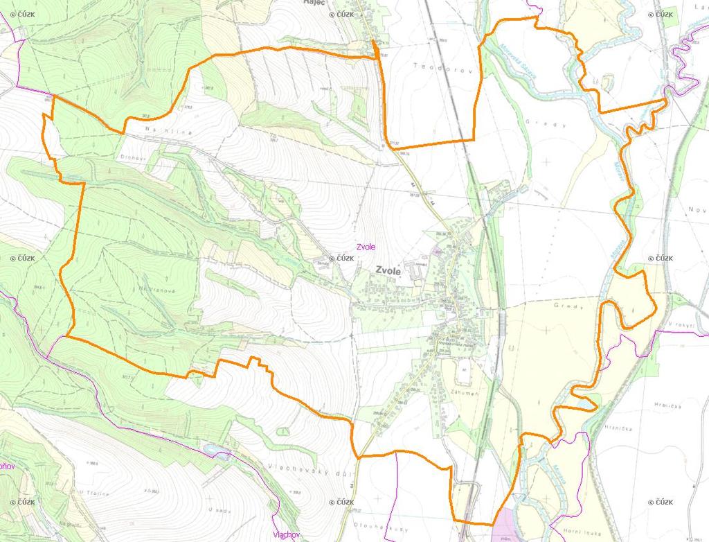 A. NÁZEV OBCE Název části obce (ZSJ): Zvole Mapa A: Území obce Přehledová mapka