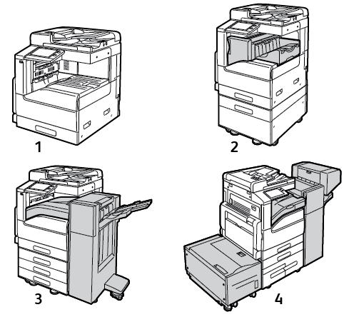 Technické údaje Konfigurace a volitelné doplňky tiskárny Dostupné konfigurace Tato tiskárna je síťová tiskárna s funkcemi kopírování, automatického 2stranného tisku, snímání a faxu a s připojením k