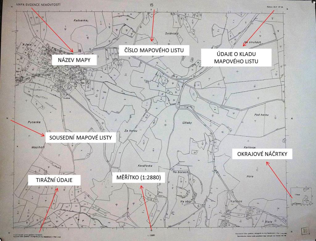 Obrázek 11: Analogová katastrální mapa