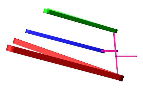 Catia V5. Tyto body byly následně spojeny tuhými tělesy (Rigid body) z roletové nabídky tohoto programu. Těhlice kola, na Obr.