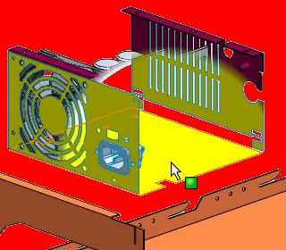 Sestavy a) Pod položkou Díl/sestava pro vložení vyberte power supply assembly. b) Klepnutím kamkoli do grafické plochy vložíte sestavu.