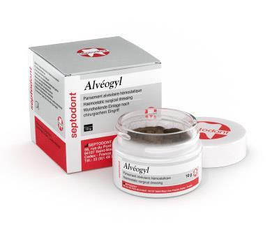 T.R. ViscoStat Clear Pasta pro lokální léčbu suchého lůžka" (alveolitis sicca) s antiseptickým a analgetickým účinkem.