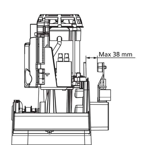 1.4 Instalace magnetických koncových spínačů Namontujte dodanou konzolu, ke které jsou připevněné magnety, na hřeben takovým způsobem, aby při úplném otevření a úplném zavření brány zůstal magnet v