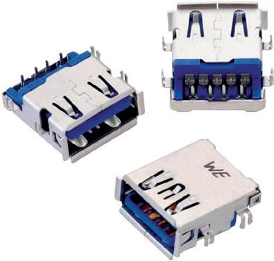 mm 45 Zásuvka USB 3.0 typu A WR-COM, horizontální Technické parametry: Vlastnosti: prstencové jádro Design: radiální Balení: 1 ks Provozní teplota: -40 až +125 C.