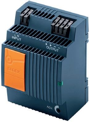 512655 59 mm 24 V/DC 1,3 A PEL 230/24-1,3 1 231 72 x 89 x 512656 59 mm 24 V/DC 2,5 A PEL 230/24-2,5 1 314 90 x 89 x 414844 59 mm 24 V/DC 4 A PEL 230/24-4 2 471 Vestavné napájecí zdroje Block GLC