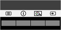 Přiřazení funkčních tlačítek Stisknutím jednoho ze tří funkčních tlačítek vpředu aktivujete tlačítka a zobrazíte ikony nad tlačítky. Ikony výchozího továrního nastavení jsou zobrazeny níže.