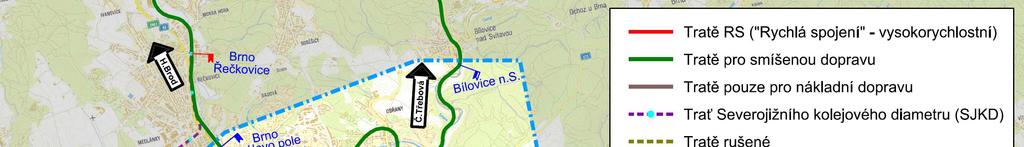 Hranice simulované oblasti byla definována takto: trať RS Praha Brno: km 208,300 varianty H4 trasy RS Praha Brno (v místě podjezdu tratě RS Praha Brno pod