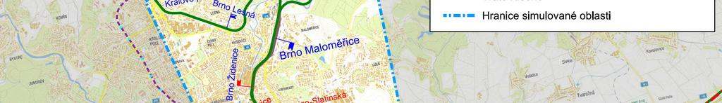 Brno-Vídeňská, trať Brno Střelice: km 148,600, (před podjezdem tratě 240 pod dálnicí D1 mezi zastávkami Ostopovice a Starý Lískovec), trať Břeclav Brno: km