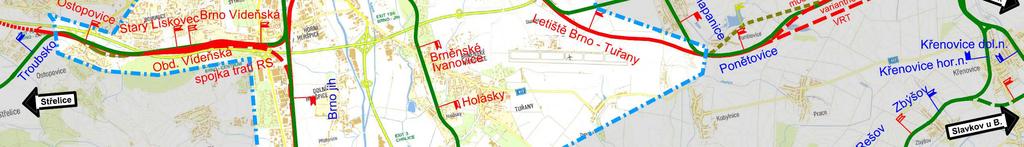 Brno-Královo Pole, hraniční prvky jsou odjezdová návěstidla ve směru Brno v žst.