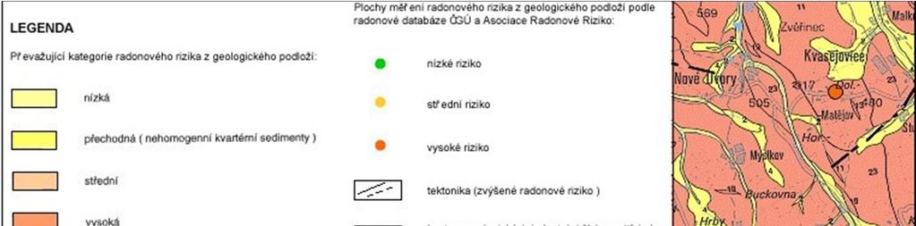 RADONOVÁ PROBLEMATIKA Mapa radonového rizika z geologického podloží Mapa radonového