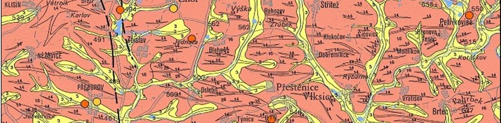 P evažující radonové riziko v geologických jednotkách je stanoveno na základ