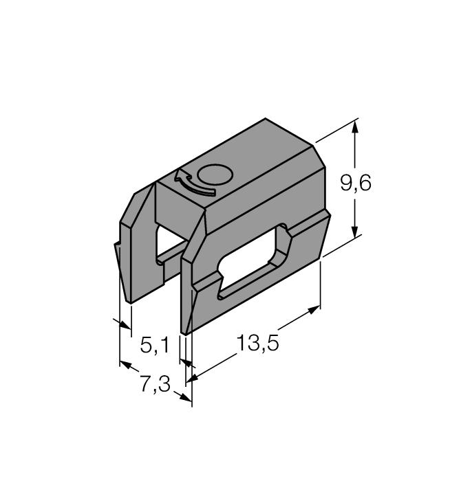 KLDT-UNT6 6913355 příslušenství pro montáž na válce s rybinovou drážkou K; šířka drážky: 7,35 mm; materiál: PPS 5 / 5 Hans Turck