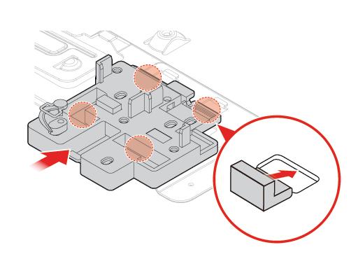 Vyměňte rámeček jednotky SSD M.2. Obrázek 79. Vyjmutí rámečku jednotky M.2 SSD Obrázek 80. Instalace rámečku jednotky M.2 SSD 5. Dokončete výměnu součástí. Viz Dokončení výměny součásti na stránce 68.