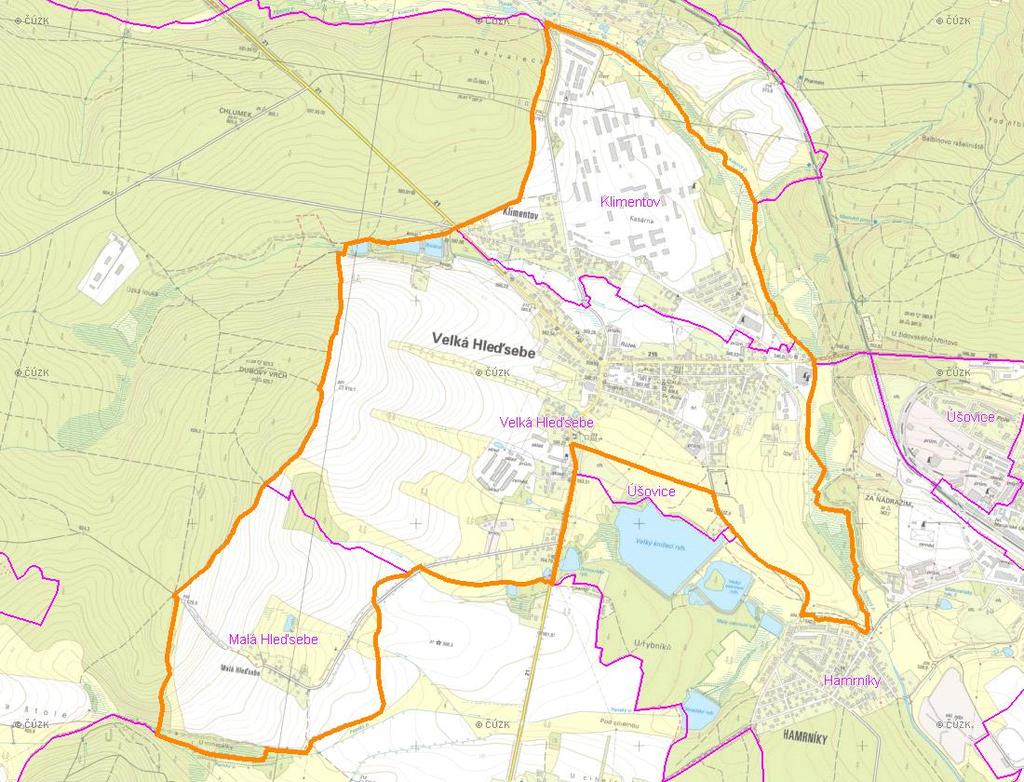A. NÁZEV OBCE Název části obce (ZSJ): Mapa A: Území obce Přehledová mapka Kód části obce PRVK: CZ041.3402.4105.0086.