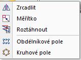 Zrcadlit entity Hlavní panel z. Domů p. Kreslit 3. Příkaz Obdélníkové pole Pracovní panel příkazu Obdélníkové pole Určité prvky na výrobku mohou být rozmístěny vícenásobně v ose x a y.