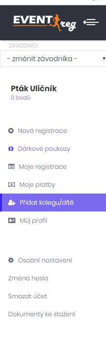 Jak přihlásit dalšího člověka? 1.