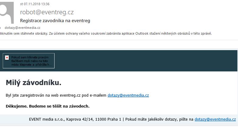 email o vytvoření profilu