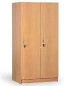 42 Šatní skříň- dvoudílná rozměry: šíře 60 x výška 190 x hl. 52 cm mm (2 mm ABS hrana). Vnitřní členění -polička na přezůvky, kovový věšák na oděvy,horní police. Uzamykatelná.