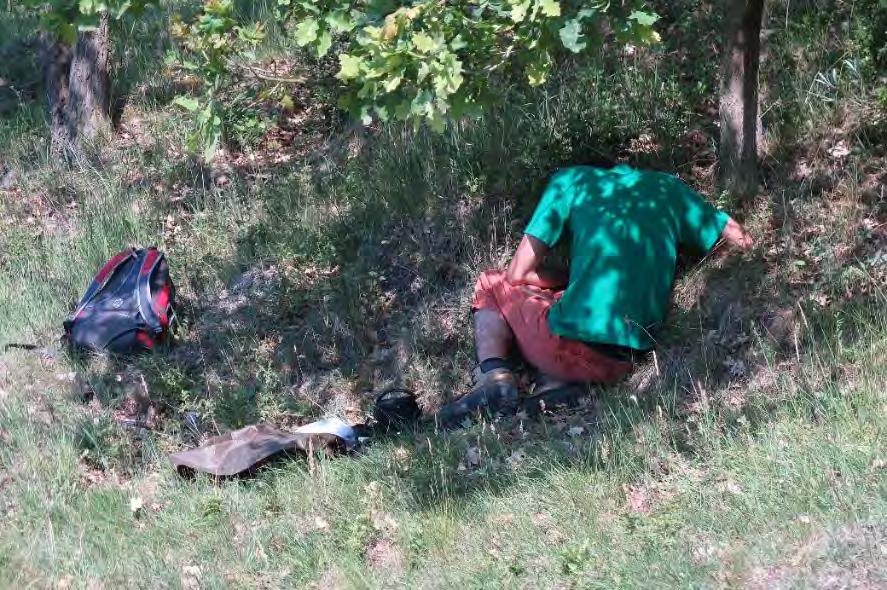 Obr. 3. Ondřej Machač při sběru pavouků na lokalitě PP Slanisko Škrle. Foto P. Krásenský.