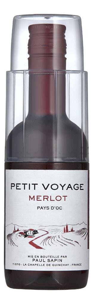 PETIT VOYAGE MERLOT TYP Červené, tiché, suché VINAŘSTVÍ Paul Sapin ODRŮDA Merlot PŮVOD Languedoc-Roussillon OBSAH ALKOHOLU 13% ZBYTKOVÝ CUKR G/L 4-6 OBSAH KYSELIN G/L 3,6-3,7 SKLADOVÁNÍ 3 ROKY PŘI