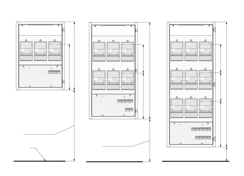 LKTROMĚROVÉ ROZVODNIC NR Montáž - doporučený návrh zazdívání rozvodnic NR NR 109, 209, 309, 409 NR 113, 213, 313, 413 NR 117, 217, 317, 417 (645) 960 (645) 400 1360 400 400 1760 min 900 - max 1000