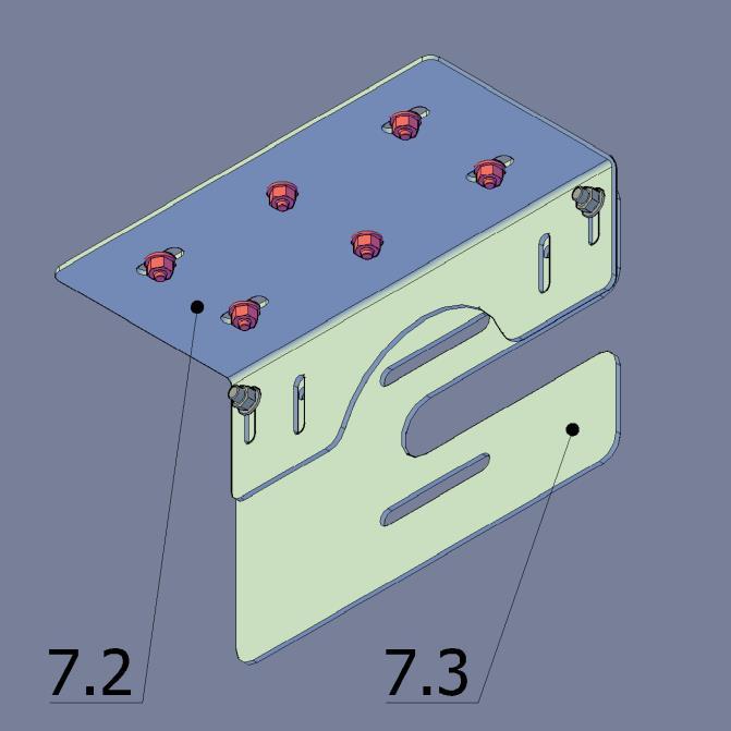 Vnitřní hrana konzoly je standardně v rovině s hranou otvoru; rozteč konzol je standardně rovna šířce otvoru W.