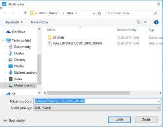 souboru ve formátu XML, v případě