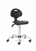 20 IN 820 Průmyslová otočná židle s ergonomicky tvarovaným PU sedákem a výškově nastavitelným opěradlem / Industrial swivel chair with ergonomically shaped PU seat and height-adjustable backrest /