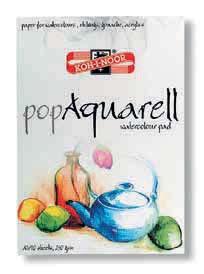 221 POP AQUARELL 9920 white / bílý Artists sketch pads - paper for watercolours, etchings, gouache, acrylics Künstlerskizzenblöcke - Papier für Aquarelle, Ätzbilder, Guasch, Acryl Эскизники для