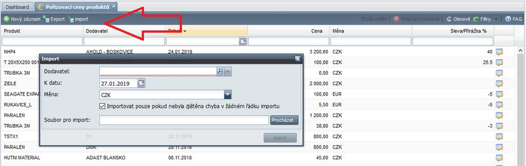 Sklady - Na skladové kartě byl upraven filtr na potvrzené / nepotvrzené doklady tak, aby bylo možno zobrazit jen nepotvrzené doklady Produkty - Do kontroly prodejních cen byl přidán sloupec se stavem