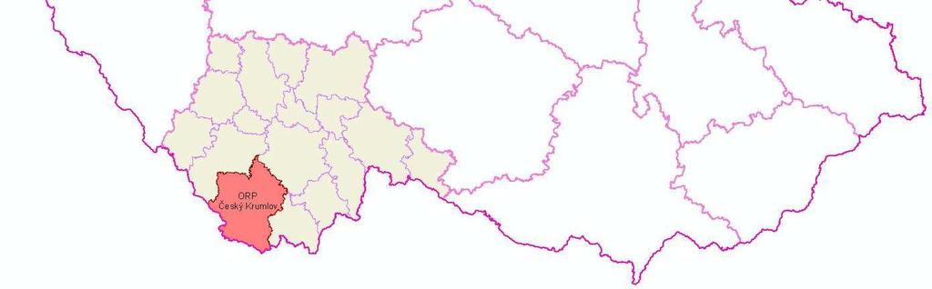 Obrázek 2 Poloha ORP v rámci České