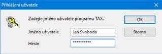 Daňová přiznání TAX Příručka uživatele 53 zápis uživatel má právo prohlížet záznamy a přidávat další, zápis a modifikace vlastních uživatel má právo prohlížet záznamy, přidat další a modifikovat