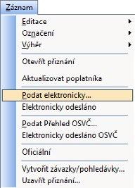 Daňová přiznání TAX Příručka uživatele 75 5 / 7 Elektronické podání přiznání Finanční správa umožňuje elektronické podání přiznání k DPH, kontrolního hlášení DPH, souhrnného hlášení, přiznání k dani