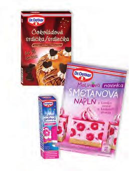 Oetker 4 PL krystalového cukru Barva gelová potravinářská růžová Dr. Oetker Čokoládová srdíčka Dr.