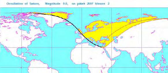 Zákryty planet Měsícem 2007 Zákryt SATURNU Měsícem 2. 3.