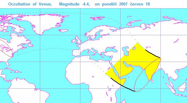 D Zákryty planet Měsícem 2007 Zákryt VENUŠE Měsícem