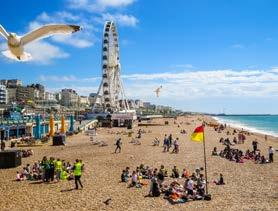 Procházky po Brightonu, uvítací party, bowling, filmový večer, sportovní nebo nákupní odpoledne.