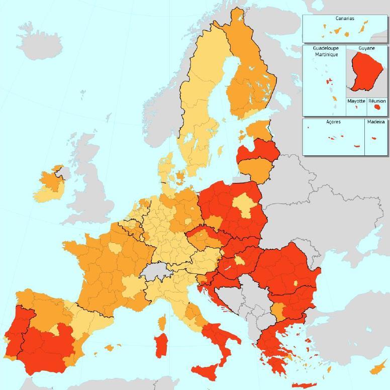 Kategorie regionů v období